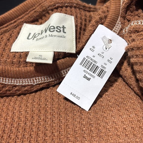 UpWest Waffle Knit Thermal,round neck,exposed seam,fitted cuffs,long sleeve,warm - Picture 6 of 9